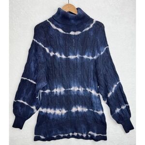 American Eagle Women's Blue Tie Dye Turtleneck Sweater Size Medium NWT
